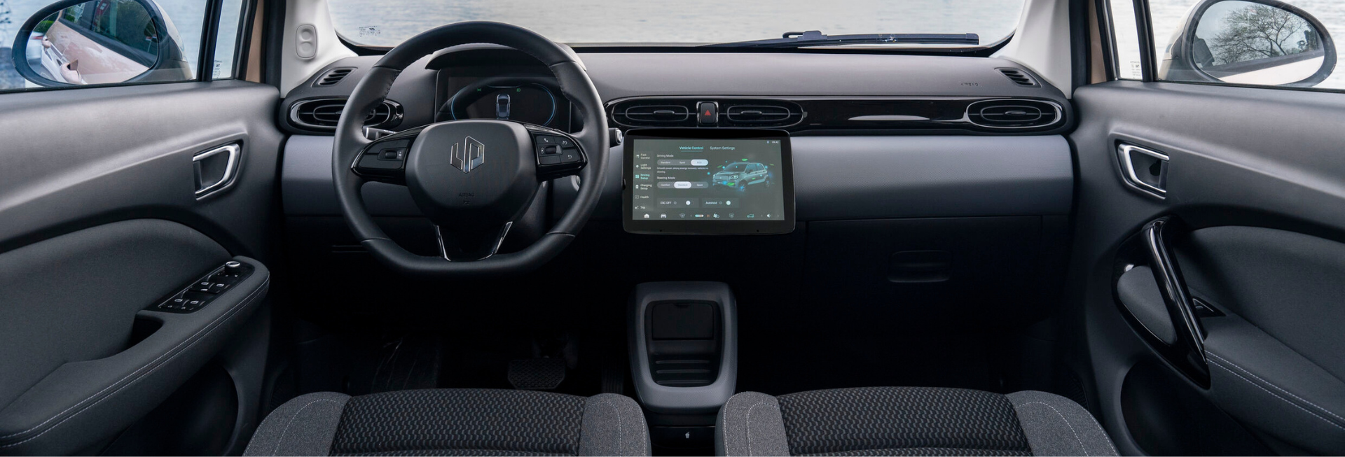 Leapmotor T03 dashboard with steering wheel and 10.1-inch touchscreen display